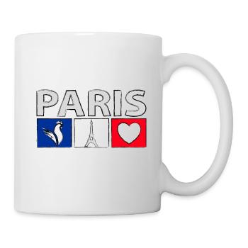 Paris mit Herz - Tasse - Weiß - Rechts