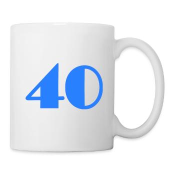 40 JAHRE. 40-jähriges Jubiläum. GEBURTSTAG 40 JAHRE. 40 - Tasse - Weiß - Rechts