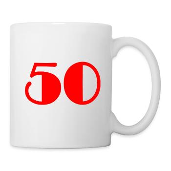 50 YEARS. 50th ANNIVERSARY. BIRTHDAY 50 YEARS. 50 - Mug - white - Right