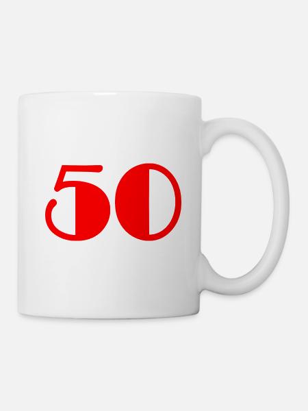 50 ANS. 50e ANNIVERSAIRE. ANNIVERSAIRE 50 ANS. 50 - Mug blanc - blanc