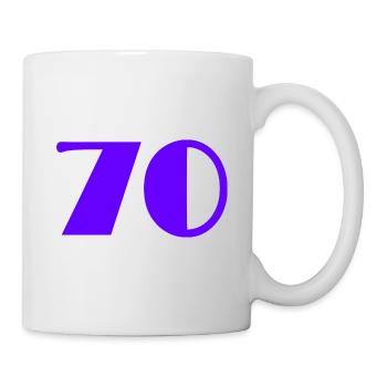70. 70 JAHRE. 70-JÄHRIGES JUBILÄUM. GEBURTSTAG 70 JAHRE. - Tasse - Weiß - Rechts