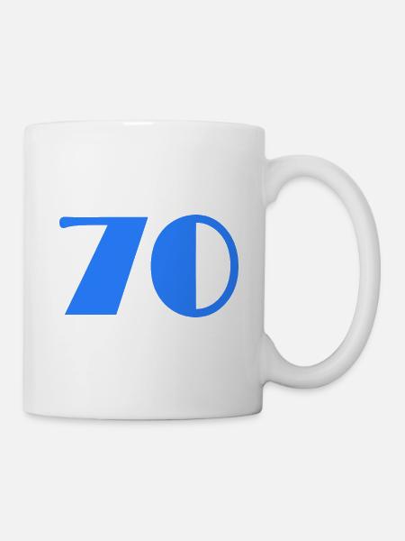 70 JAHRE. 70-JÄHRIGES JUBILÄUM. GEBURTSTAG 70 JAHRE. 70 - Tasse - Weiß