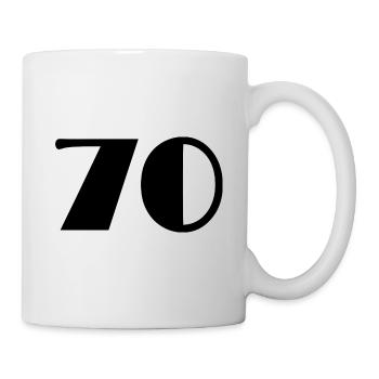 70 JAHRE. 70-JÄHRIGES JUBILÄUM. GEBURTSTAG 70 JAHRE. 70 - Tasse - Weiß - Rechts