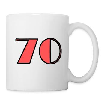 70. 70 JAHRE. 70-JÄHRIGES JUBILÄUM. GEBURTSTAG 70 JAHRE. - Tasse - Weiß - Rechts