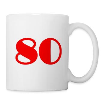 80 YEARS. 80TH ANNIVERSARY. BIRTHDAY 80 YEARS. 80 - Mug - white - Right