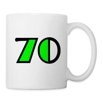 70 JAHRE. 70-JÄHRIGES JUBILÄUM. GEBURTSTAG 70 JAHRE. 70 - Tasse - Weiß - Rechts