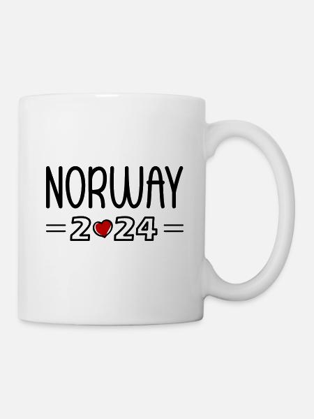 Norvège 2024 Coeur - Mug blanc - blanc