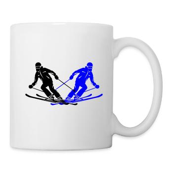 Ski Ski Homme Silhouette - Mug blanc - blanc - Droite