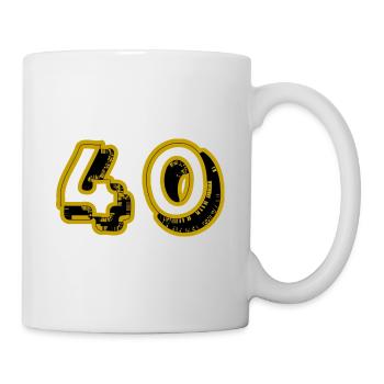 40. 40 YEARS. 40th ANNIVERSARY. 40TH ANNIVERSARY. - Mug - white - Right