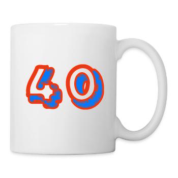 40. 40 YEARS. 40th ANNIVERSARY. 40TH ANNIVERSARY. - Mug - white - Right