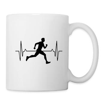 Running Marathon Mann Puls Frequenz - Tasse - Weiß - Rechts