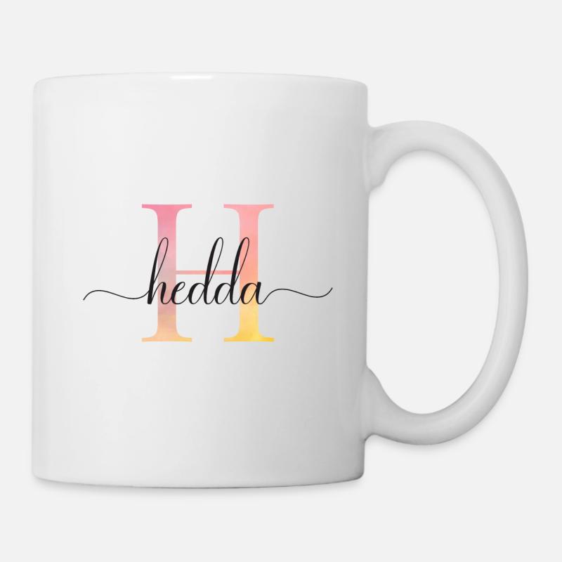 H | Monogram | Name | Hedda |Watercolor - Mug - white