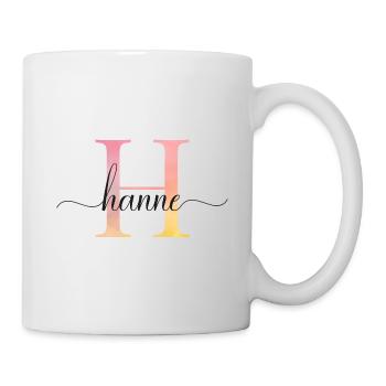 H | Monogram | Name | Hanne |Watercolor - Mug - white - Right