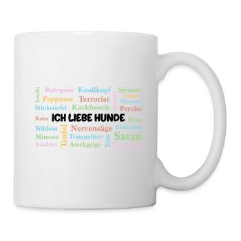 Ich liebe Hunde (meistens) - Tasse - Weiß - Rechts
