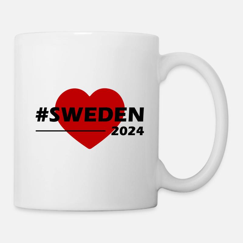 Schweden 2024 Herz Liebe - Tasse - Weiß