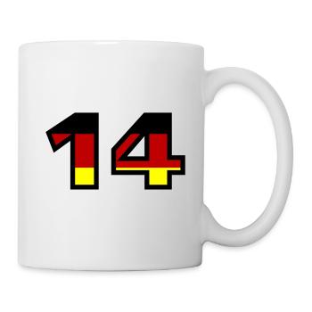 14 Zahl Deutschland Trikot - Tasse - Weiß - Rechts