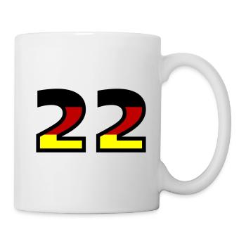 22 Zahl Deutschland Trikot - Tasse - Weiß - Rechts