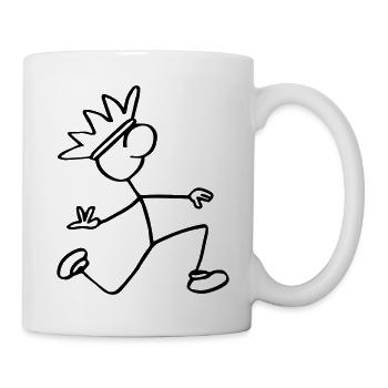 Strichmännchen König - Tasse - Weiß - Rechts