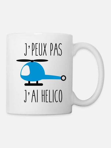 j'peux pas j'ai helico - hélicoptère - Mug blanc - blanc