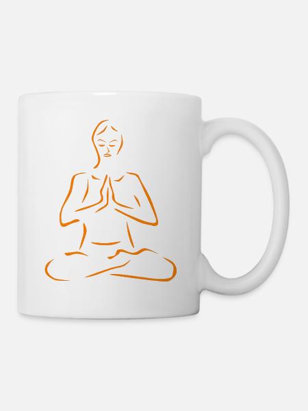 YOGA MÉDITATION BOUDDHA NAMASTE CADEAUX KARMA - Mug blanc - blanc
