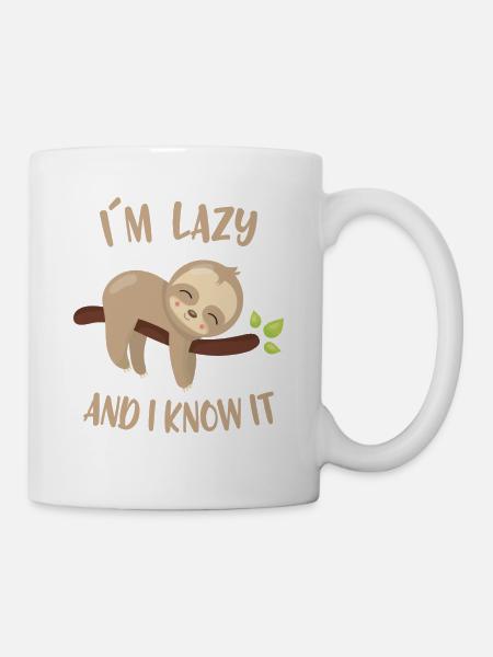 Je suis paresseux et je sais que ce - Mug blanc - blanc
