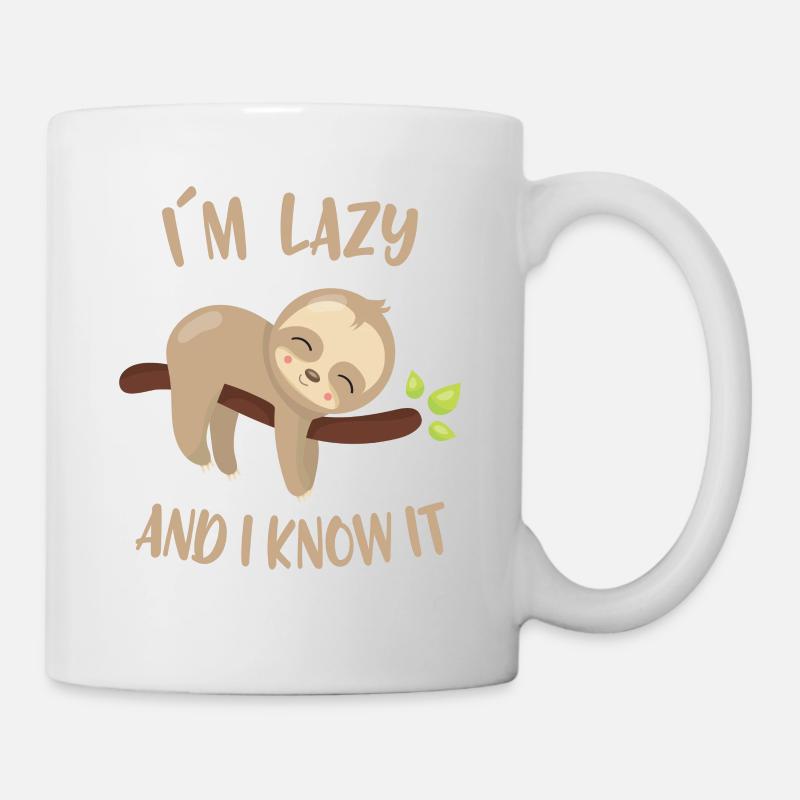 Je suis paresseux et je sais que ce - Mug blanc - blanc