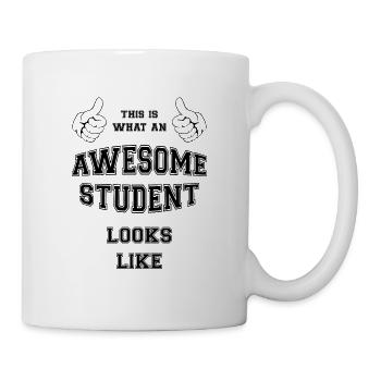 Cool So sieht ein AWESOME STUDENT aus - Tasse - Weiß - Rechts