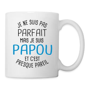 Pas parfait mais papou - Mug blanc - blanc - Droite
