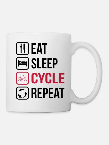 Eat Sleep Cycle Repeat - Mug - white