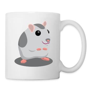 Cute gray hamster cartoon - Mug - white - Right