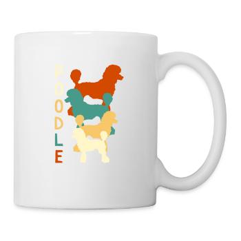 Pudel Vintage - Tasse - Weiß - Rechts