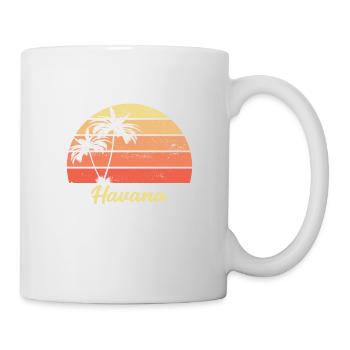 Havana Sunset Palm Red Gift Vintage - Mug - white - Right
