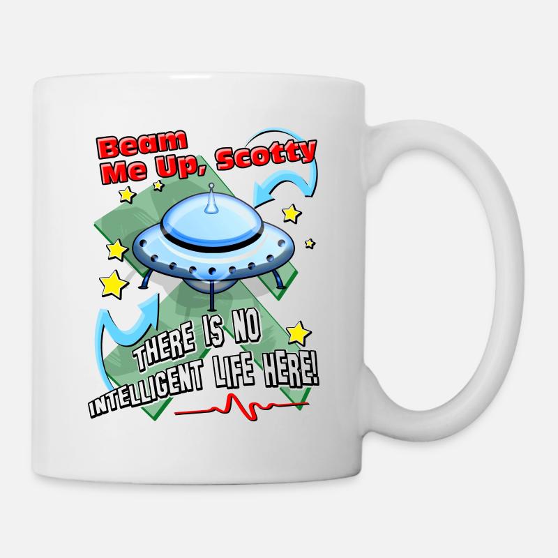 scotty beam me up - alien ufo spaceship sci-fi - Mug - white