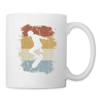 Retro Vintage Skater Kickflip Skateboard Geschenk - Tasse - Weiß - Rechts