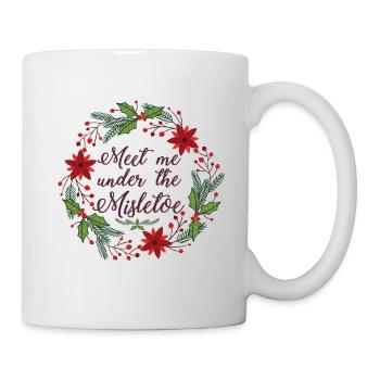 Mistelzweig Geschenkidee Geschenk Weihnachten - Tasse - Weiß - Rechts