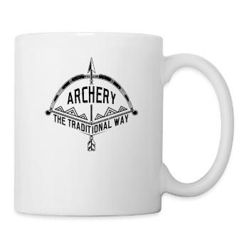 Tir à l'arc à la manière traditionnelle Arc et Flèche - Mug blanc - blanc - Droite