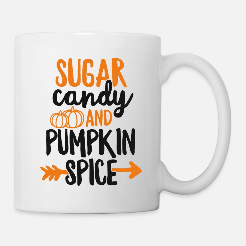 Bonbons au sucre et tshirt aux épices de citrouille automne - Mug blanc - blanc