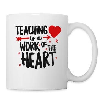 Teaching Is A Work Of Heart Cute Teacher Shirt School - Mug - white - Right