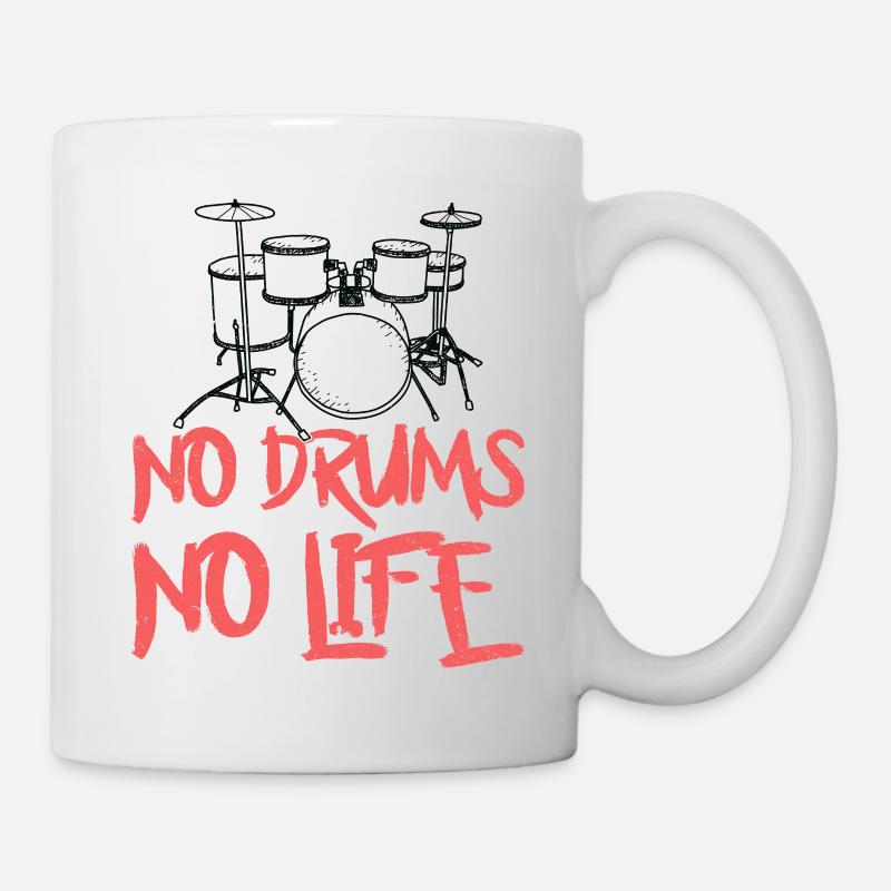 No Drums No Life - Batteur - Mug blanc - blanc