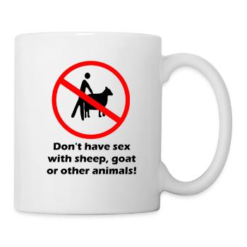 Prohibition sign no sex I animal abuse - Mug - white - Right