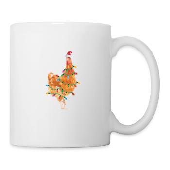 Chicken String Lights Christmas Christmas Hat - Mug - white - Right