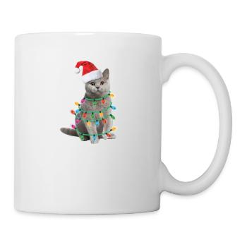 Meowy Christmas Cat Christmas Santa Hat - Mug - white - Right