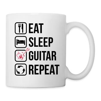 Eat Sleep Guitar Repeat - Mug blanc - blanc - Droite