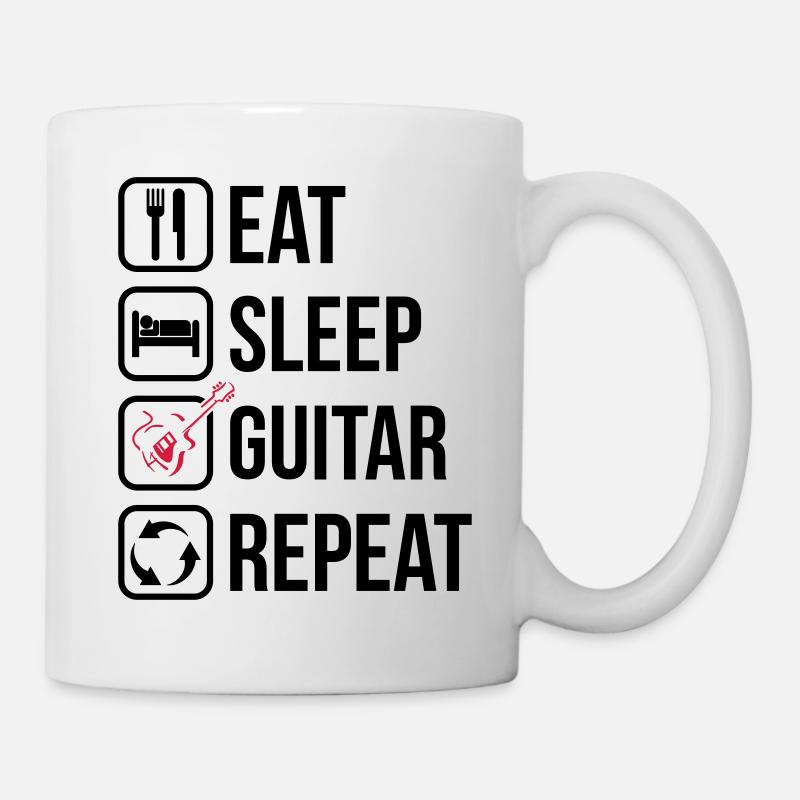 Eat Sleep Guitar Repeat - Tasse - Weiß