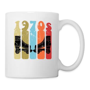 70er Jahre Roller Skates Disco Derby Retro - Tasse - Weiß - Rechts