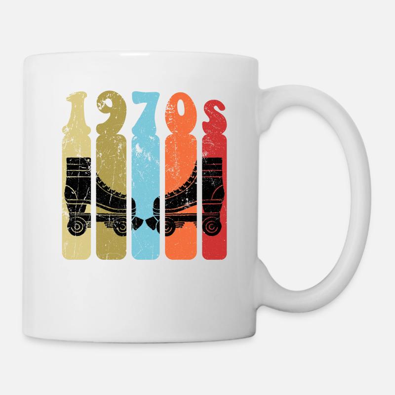 70s Roller Skates Disco Derby Retro - Mug - white