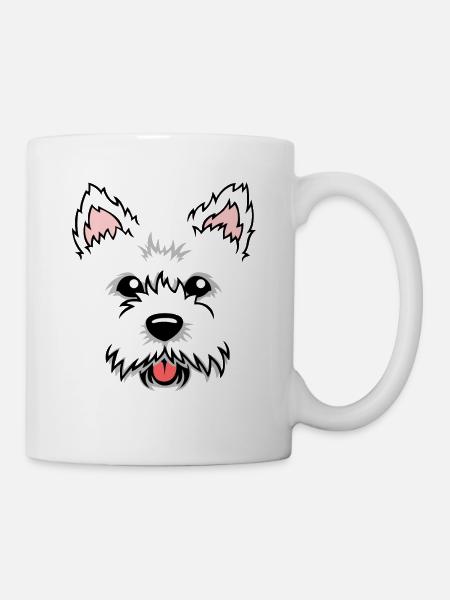 Adorable visage de chien Westie adorable pour les propriétaires de Westie - Mug blanc - blanc