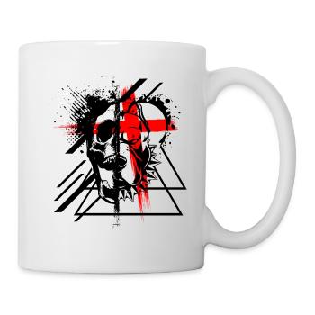 Pit Bull Schädel Tattoo Style - Tasse - Weiß - Rechts