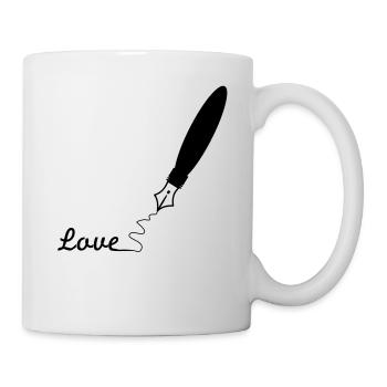 fontaine de l'amour stylo plume stylo écrit 1c - Mug blanc - blanc - Droite