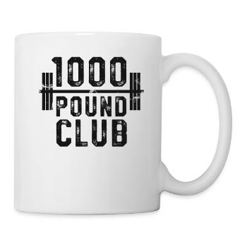 1000 Pfund Club TShirt, Powerlifting Bodybuilding - Tasse - Weiß - Rechts